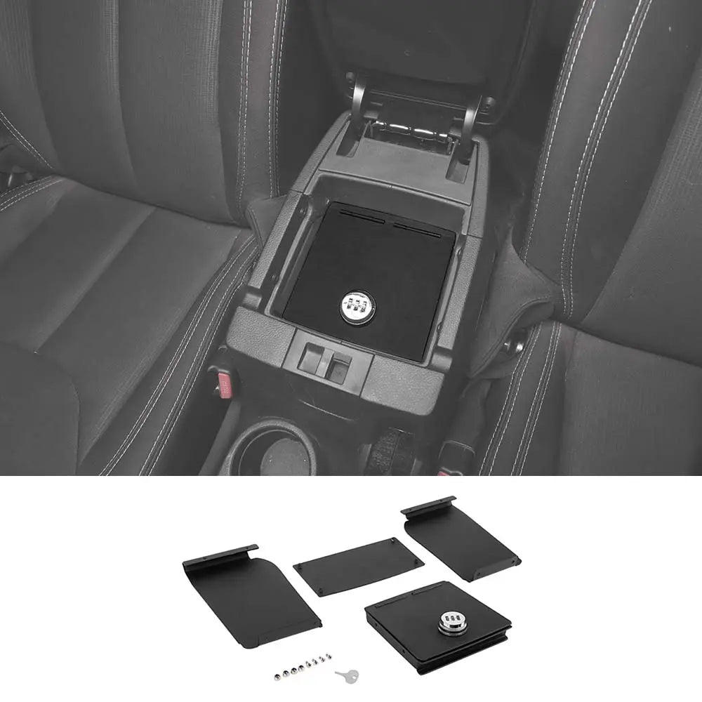 For Jeep Wrangler JK 2011-2018 Center Console Safe Box Armrest Storage Lock Box