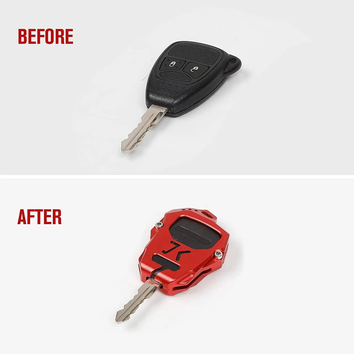 For Jeep Wrangler JK JKU 07-2018/Compass 08-16 / Patriot 11-16 Key Fob Cover Case Trim Shell Protection Aluminum Alloy
