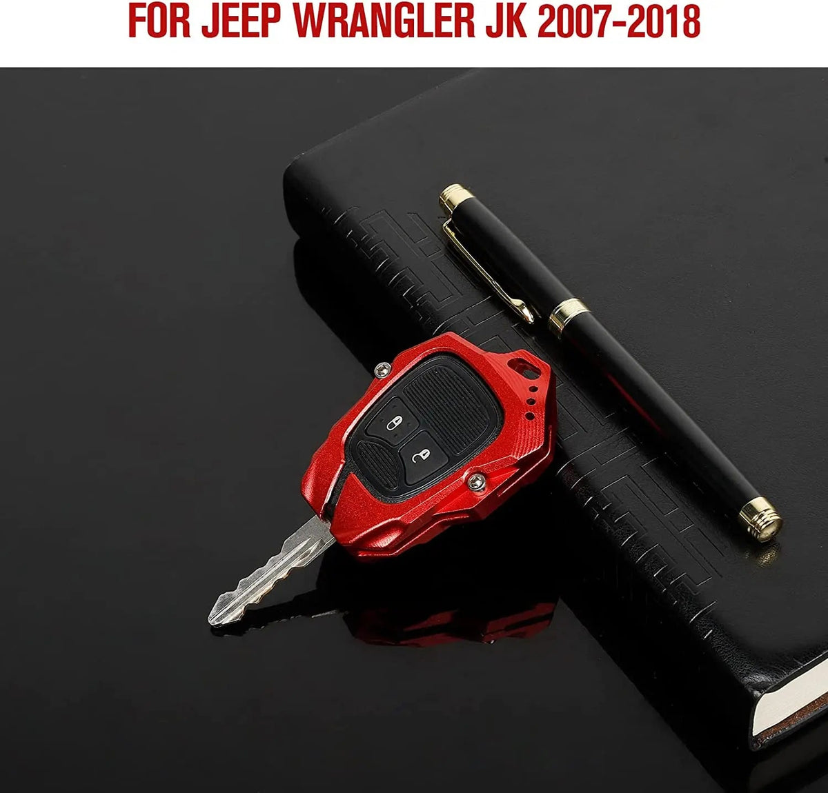 For Jeep Wrangler JK JKU 07-2018/Compass 08-16 / Patriot 11-16 Key Fob Cover Case Trim Shell Protection Aluminum Alloy