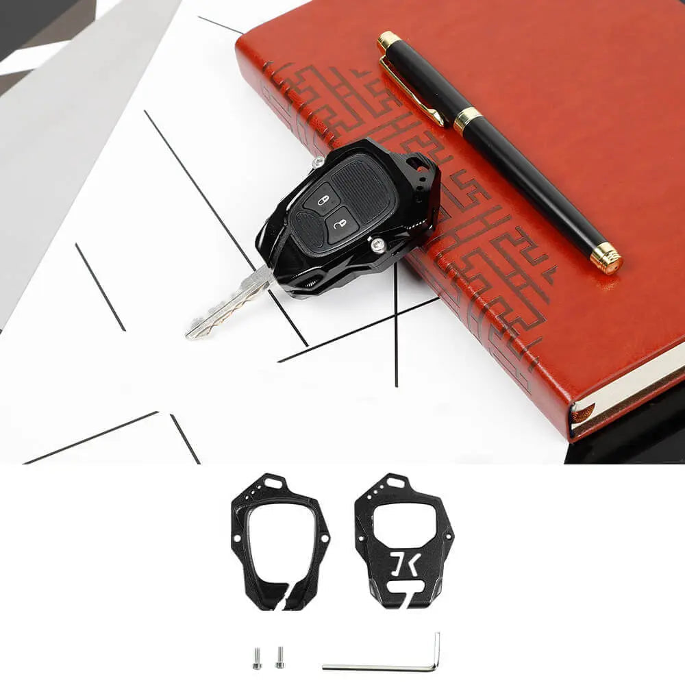 For Jeep Wrangler JK JKU 07-2018/Compass 08-16 / Patriot 11-16 Key Fob Cover Case Trim Shell Protection Aluminum Alloy