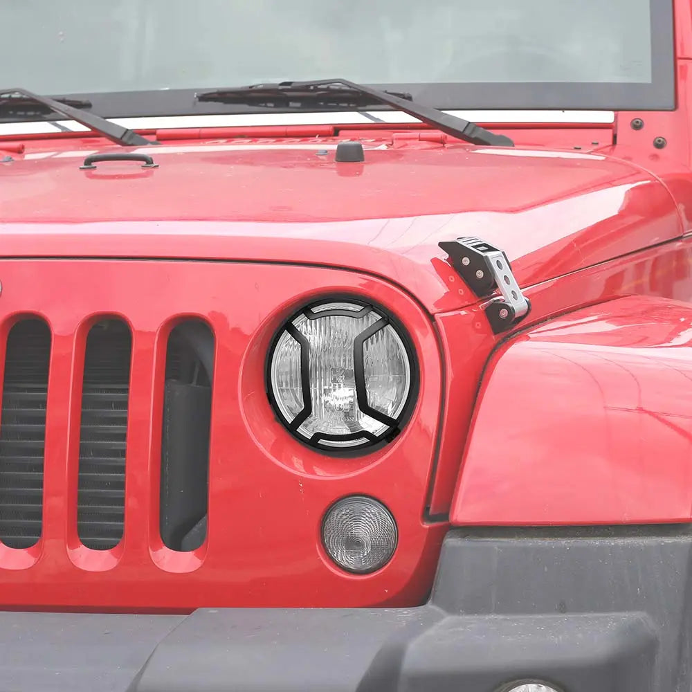 For 2007-2018 Jeep Wrangler JK/JKU Headlight Guard Cover Black