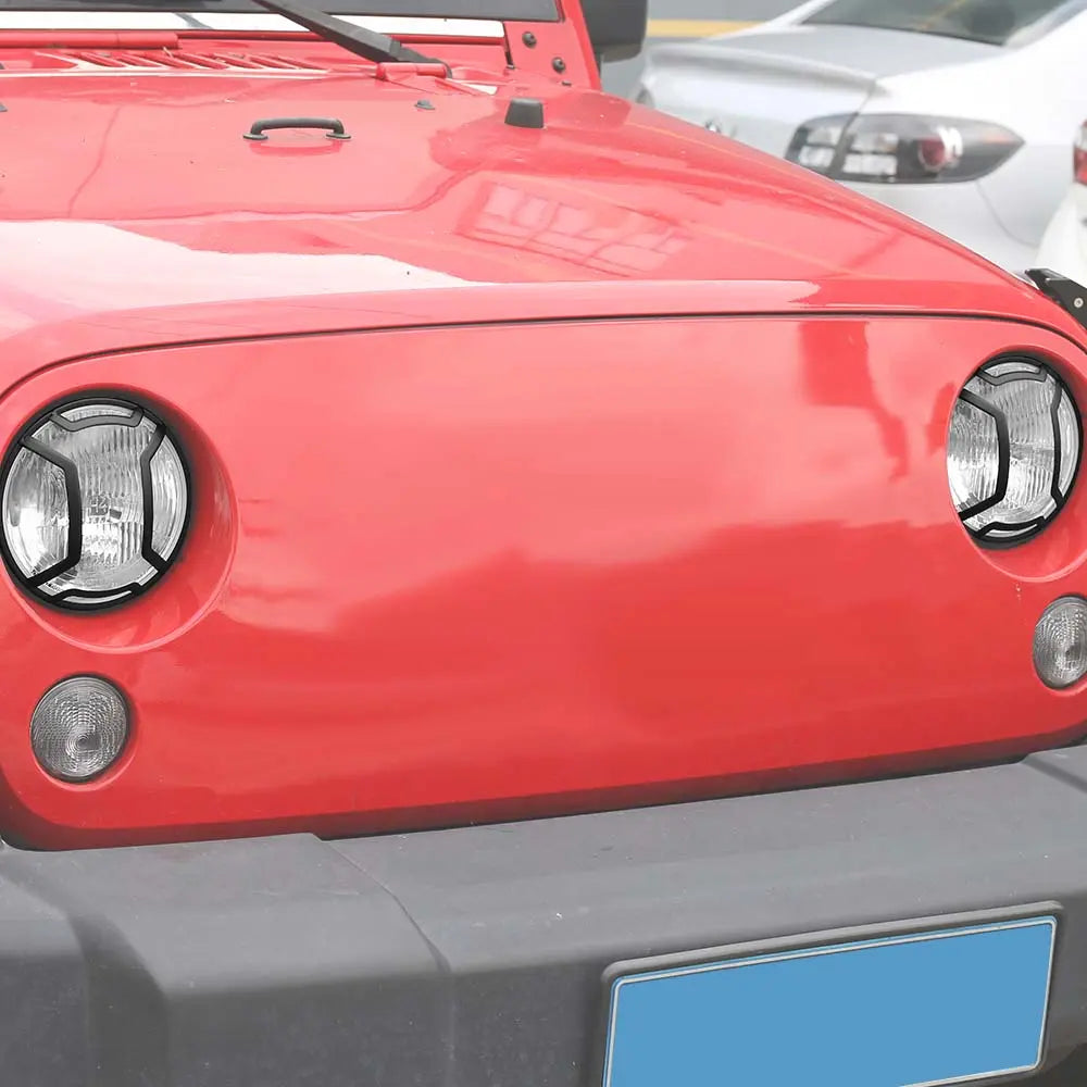 For 2007-2018 Jeep Wrangler JK/JKU Headlight Guard Cover Black