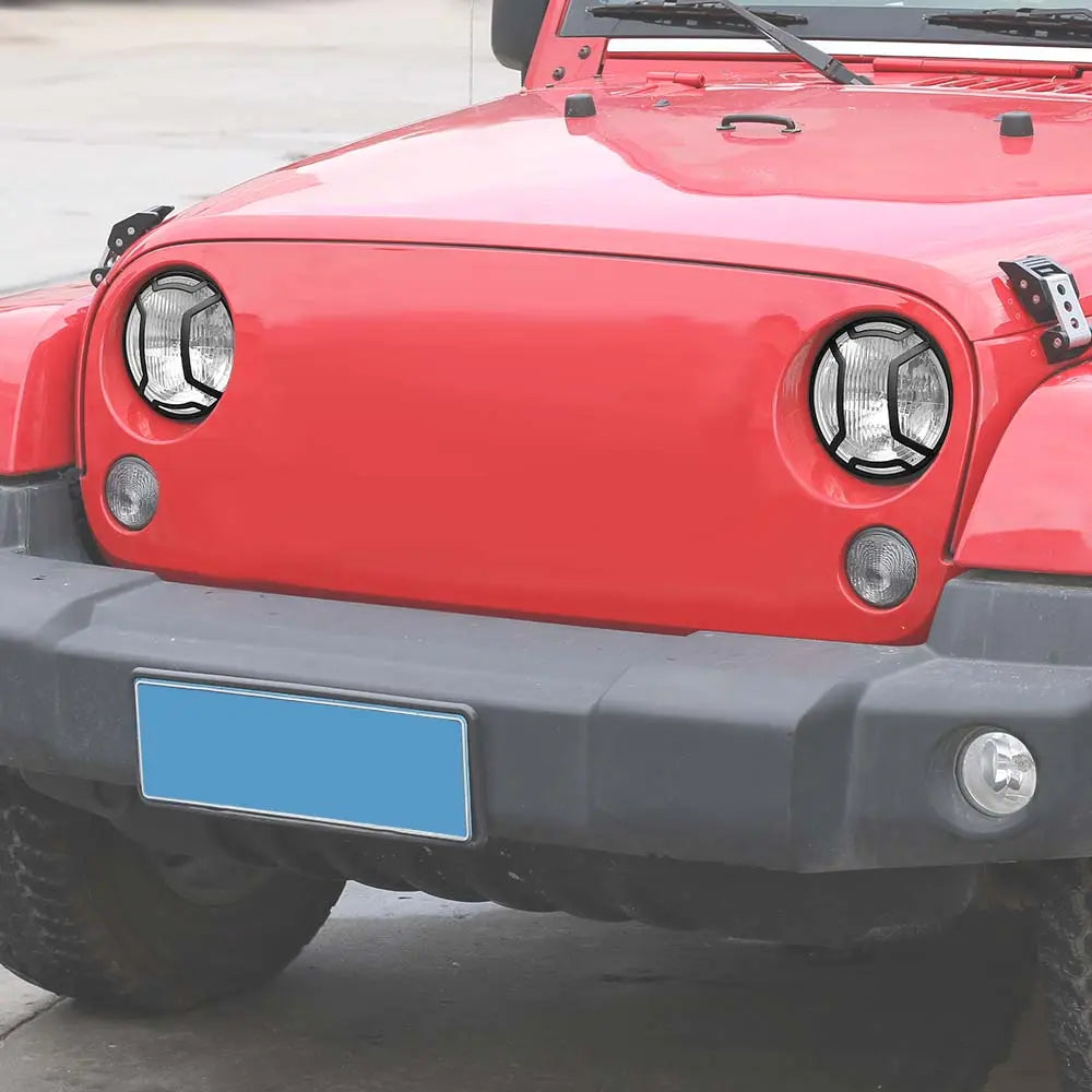 For 2007-2018 Jeep Wrangler JK/JKU Headlight Guard Cover Black