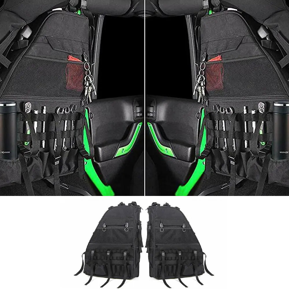 For Jeep Wrangler JK JKU 4 Doors Trunk Roll Bar Storage Bag Cage Multi-Pockets