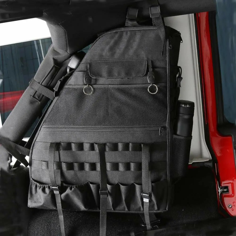 For Jeep Wrangler JK JKU 4 Doors Trunk Roll Bar Storage Bag Cage Multi-Pockets