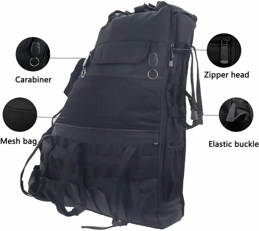 For Jeep Wrangler JK JKU 4 Doors Trunk Roll Bar Storage Bag Cage Multi-Pockets