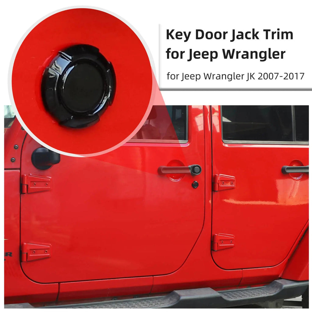 For Jeep Wrangler JK JKU Door Lock Trim Cover ABS 3pc