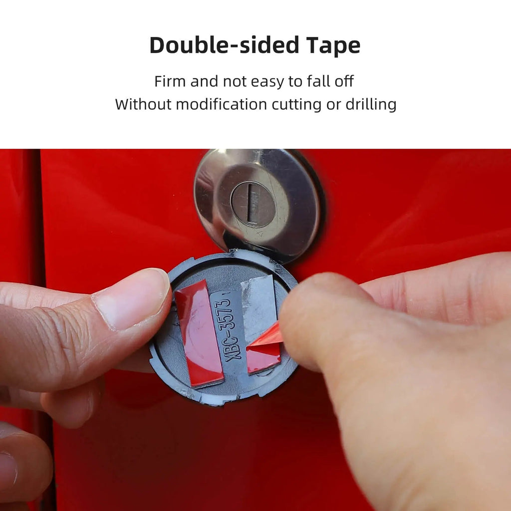 For Jeep Wrangler JK JKU Door Lock Trim Cover ABS 3pc
