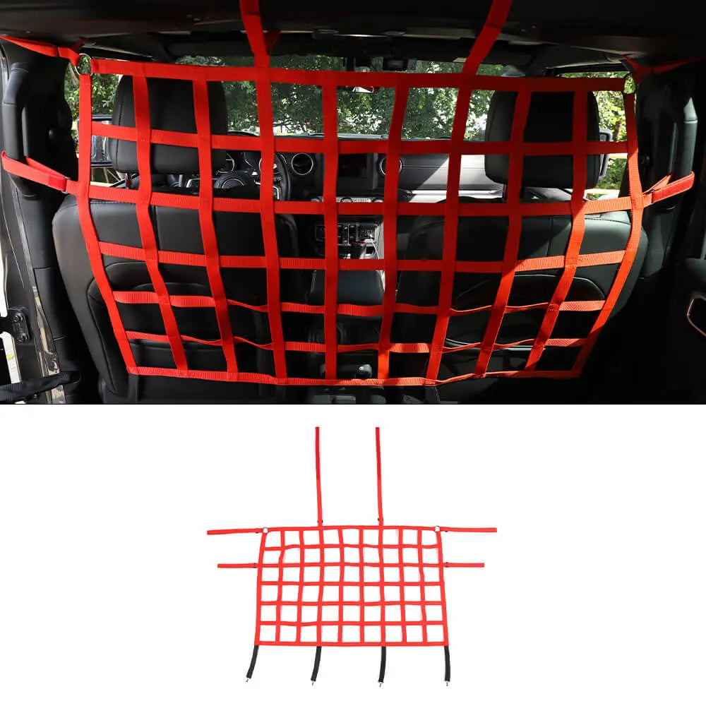For Jeep Wrangler JK JKU JL JLU JT Rear Seat Net Mesh Cargo Net Dog Barrier