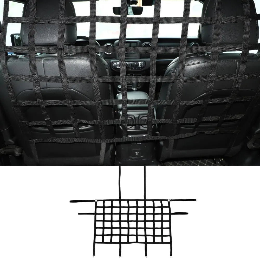 For Jeep Wrangler JK JKU JL JLU JT Rear Seat Net Mesh Cargo Net Dog Barrier