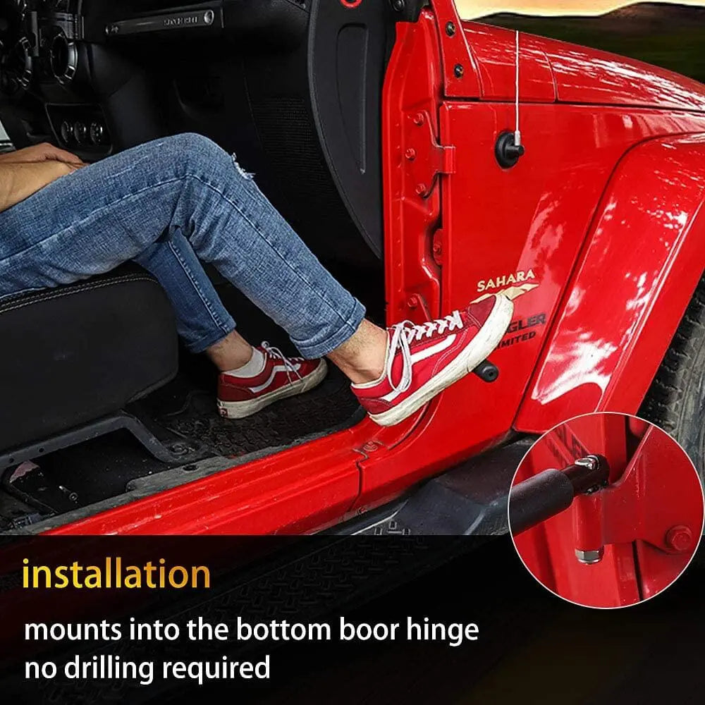 For Jeep Wrangler JK JKU JL JLU JT TJ Foot Pegs Rests Pedal Foot Rest Kick Panel Made of Solid Steel 1 Pair