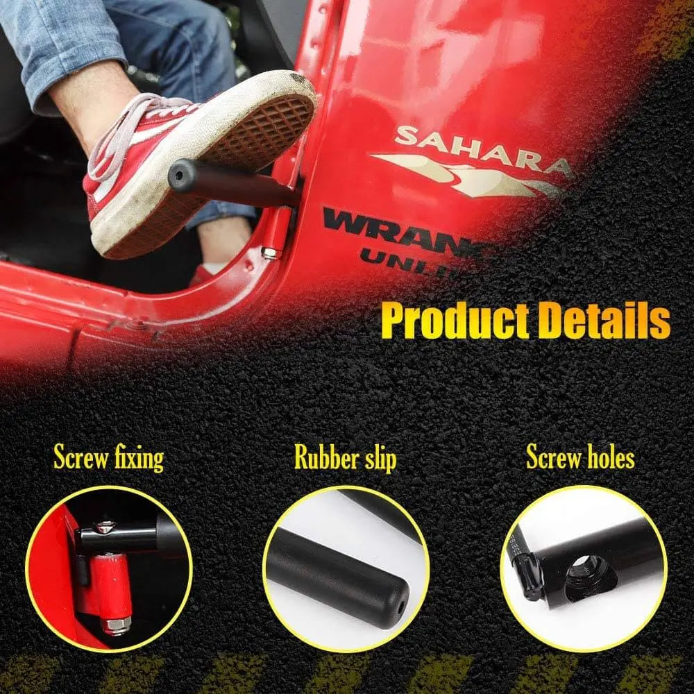 For Jeep Wrangler JK JKU JL JLU JT TJ Foot Pegs Rests Pedal Foot Rest Kick Panel Made of Solid Steel 1 Pair
