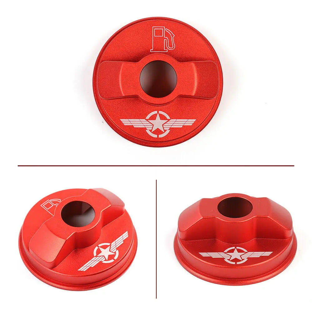 For Jeep Wrangler JK JKU JL JLU Red Fuel Filler Cover Gas Tank Cap Trim Cover