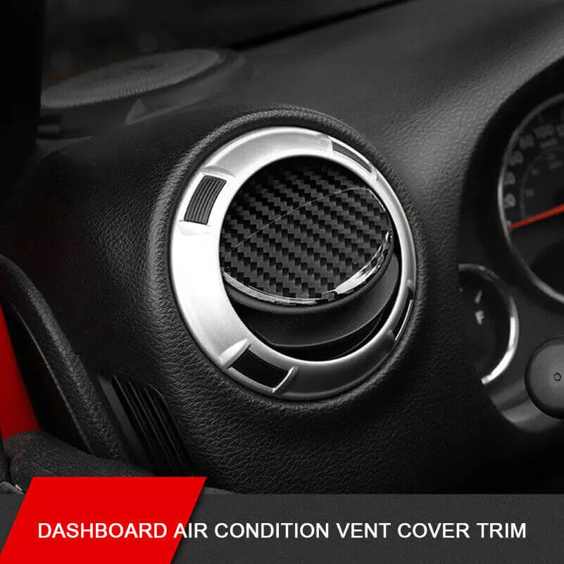 For Jeep Wrangler JK JKU JL JLU & Gladiator JT Dashboard Air Condition Vent Cover Trim Carbon Fiber
