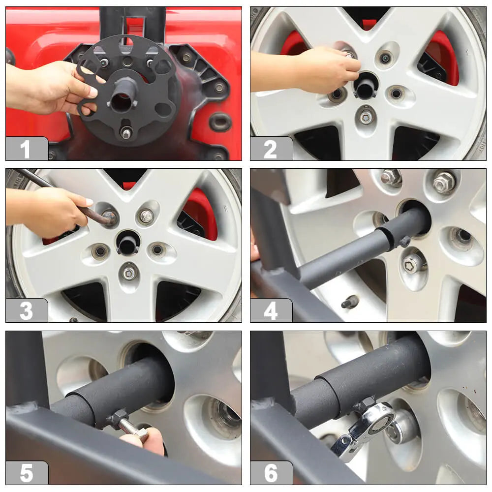 For Jeep Wrangler JK JKU Multi-function Spare Tire Flag Pole License Plate holder Mount