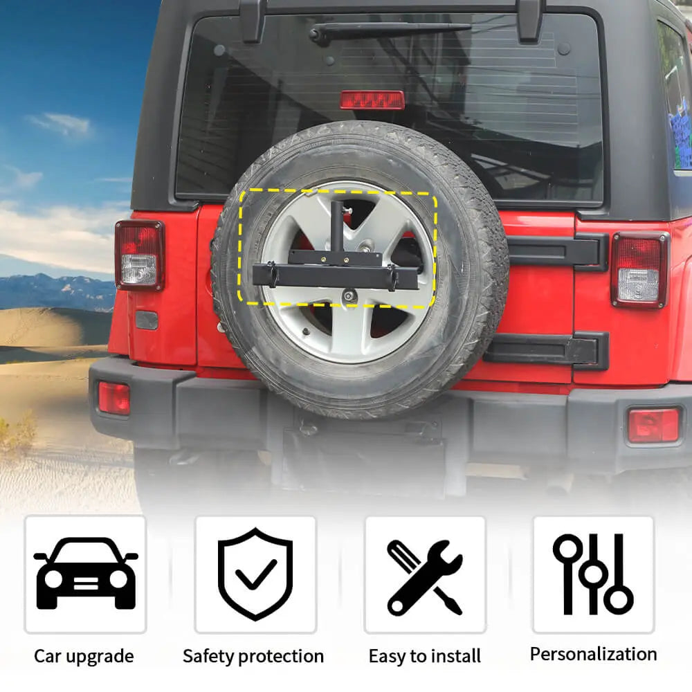For Jeep Wrangler JK JKU Multi-function Spare Tire Flag Pole License Plate holder Mount