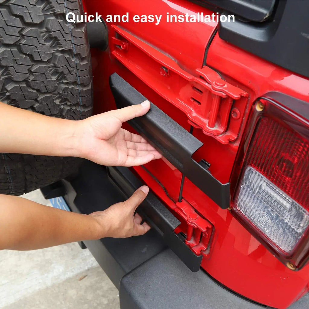 For Jeep Wrangler JK JKU Tailgate Hinge Cover Spare Tire Rear Original Style Door Hinge Liftgate Trim