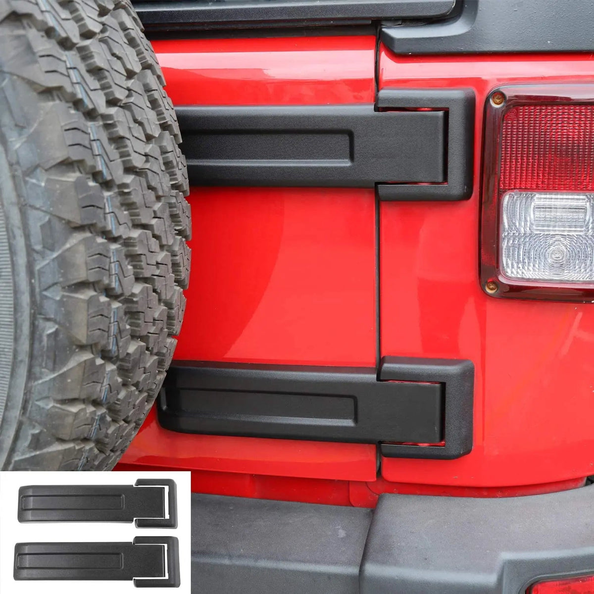 For Jeep Wrangler JK JKU Tailgate Hinge Cover Spare Tire Rear Original Style Door Hinge Liftgate Trim