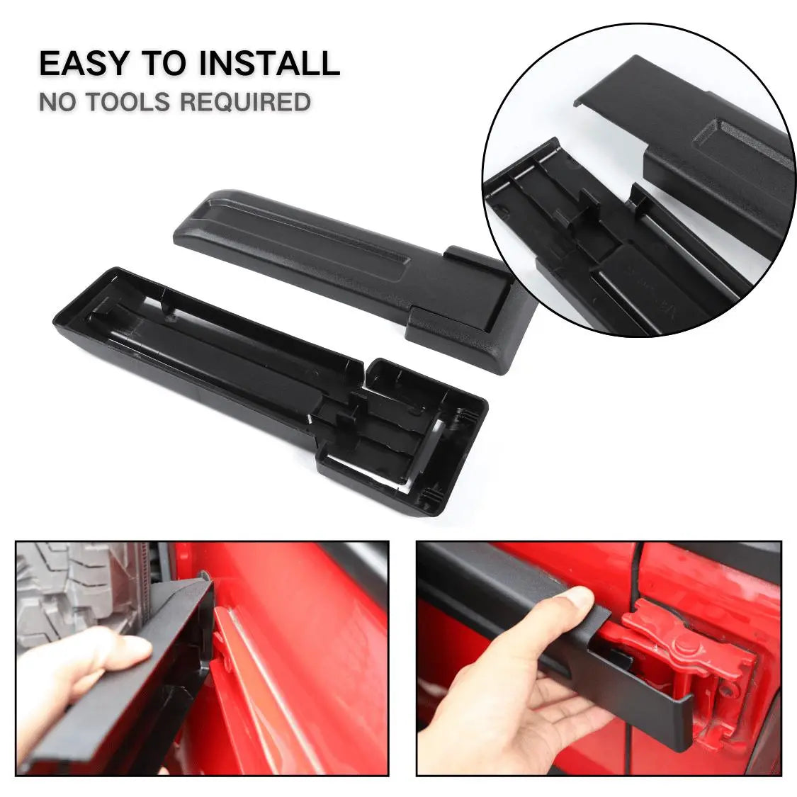 For Jeep Wrangler JK JKU Tailgate Hinge Cover Spare Tire Rear Original Style Door Hinge Liftgate Trim