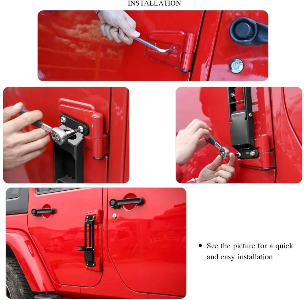 For Jeep Wrangler JK JKU Wrangler JL JLU & Gladiators JT Door Hinge Step Foot Peg Pedal Foldable
