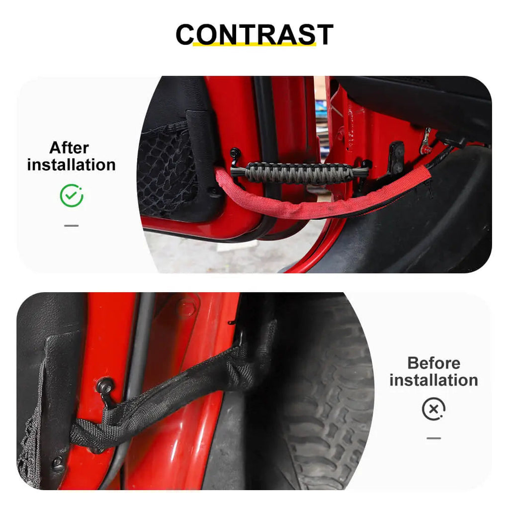 For Jeep Wrangler JK JKU YJ TJ CJ Door Limiting Straps Swing Door Check Stopper（2 pcs）