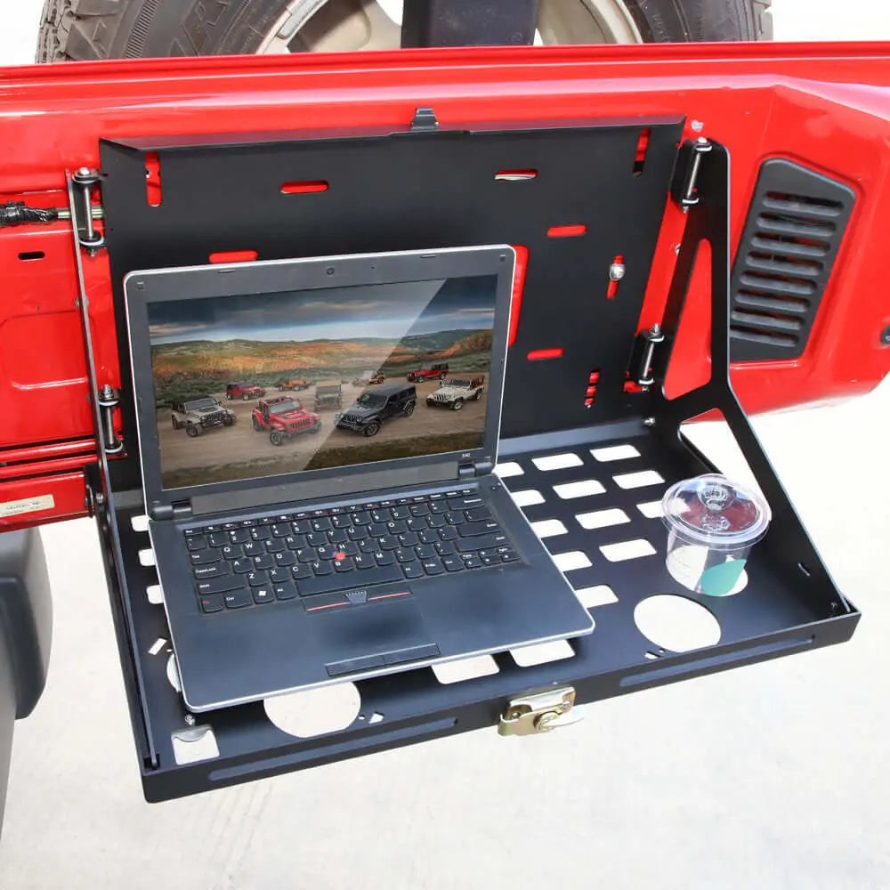 For Jeep Wrangler JK JL 2/4 Door Tailgate Table Metal Storage Rack Foldable Cargo Shelf