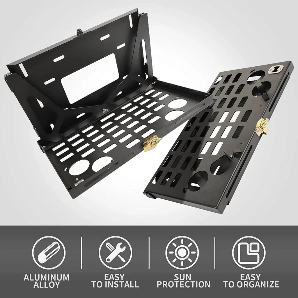 For Jeep Wrangler JK JL 2/4 Door Tailgate Table Metal Storage Rack Foldable Cargo Shelf