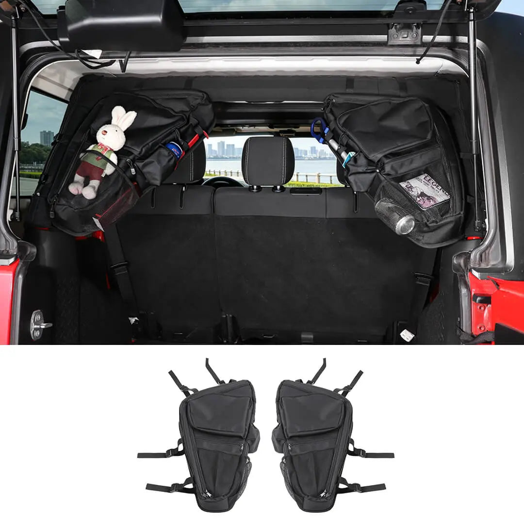 For Jeep Wrangler JK JL 4-Door Version Interior Roll Bar Storage Bag Organizer Multi-Pocket  Accessories