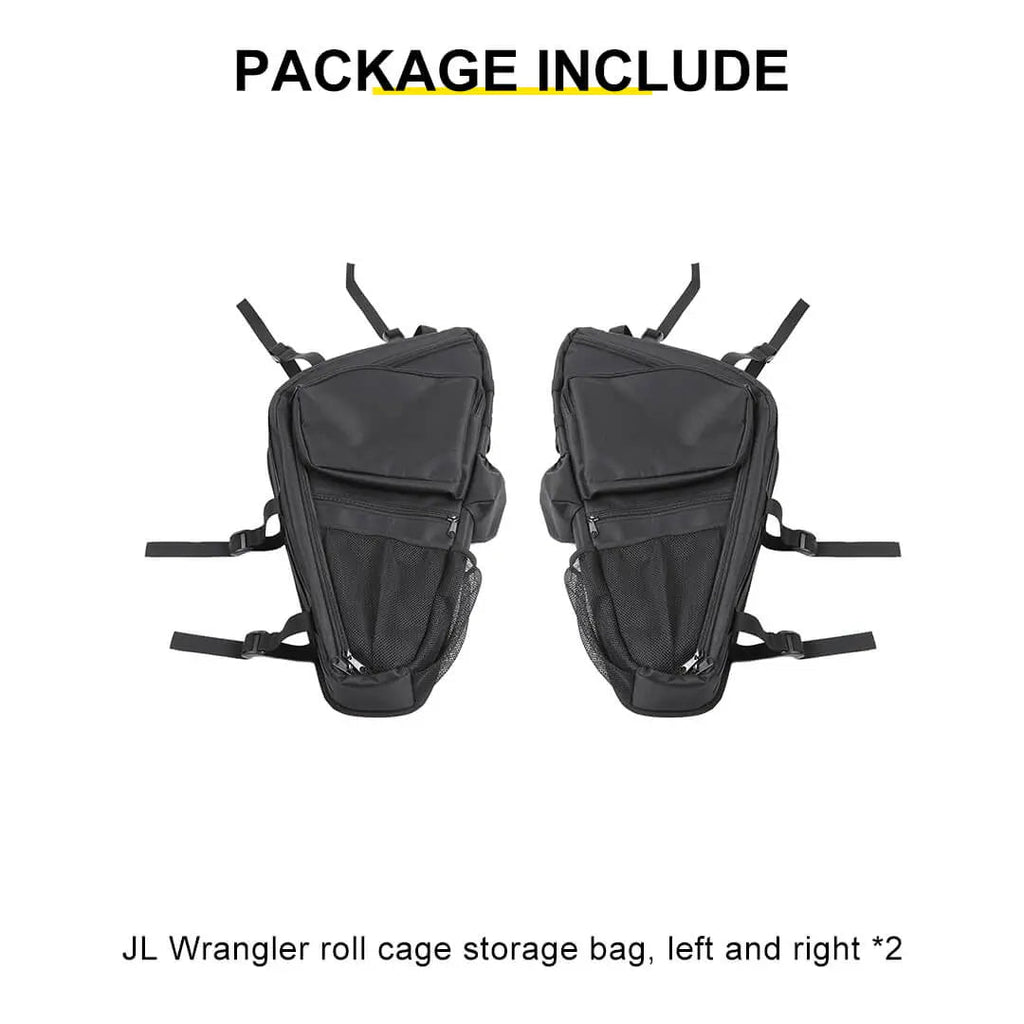 For Jeep Wrangler JK JL 4-Door Version Interior Roll Bar Storage Bag Organizer Multi-Pocket  Accessories