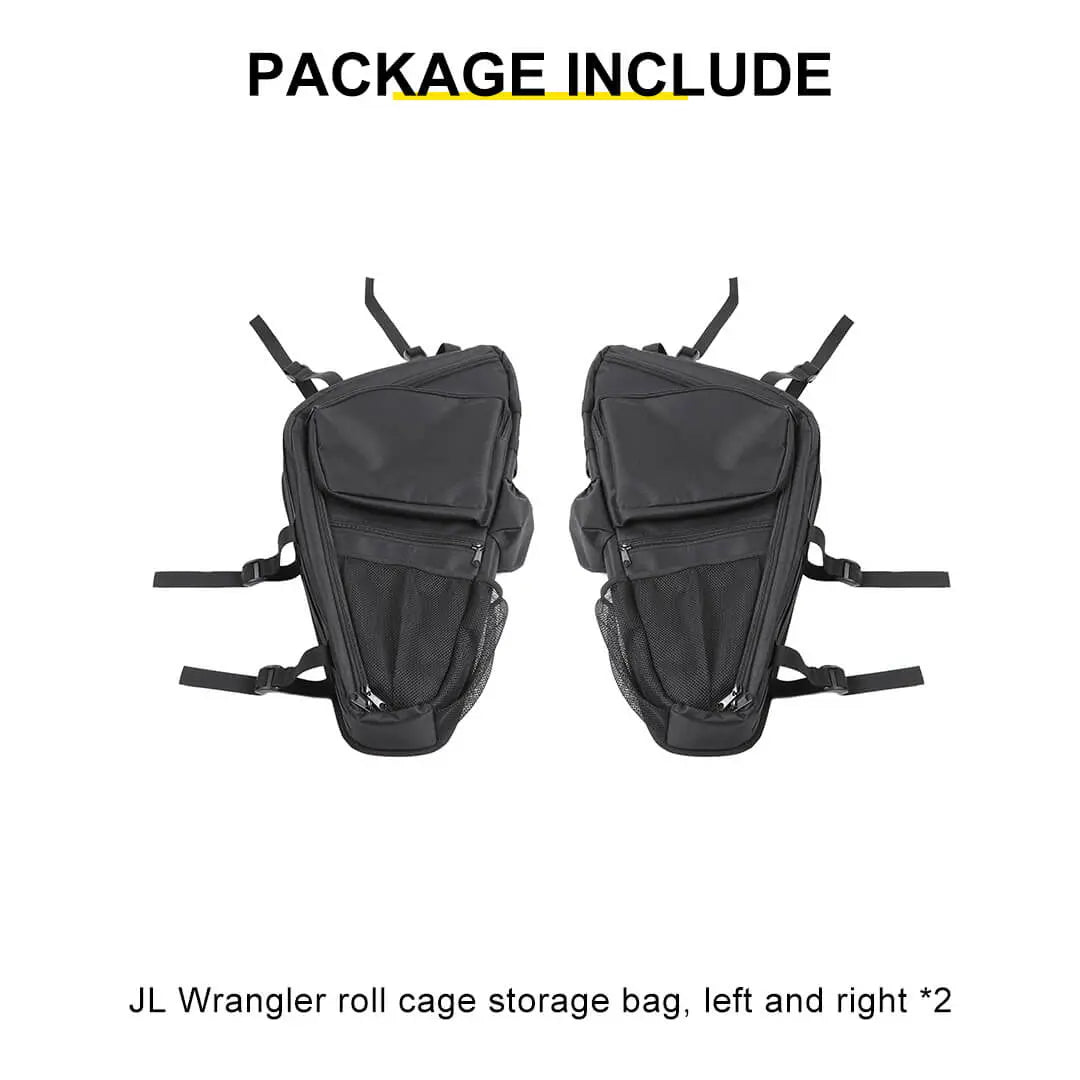 For Jeep Wrangler JK JL 4-Door Version Interior Roll Bar Storage Bag Organizer Multi-Pocket  Accessories