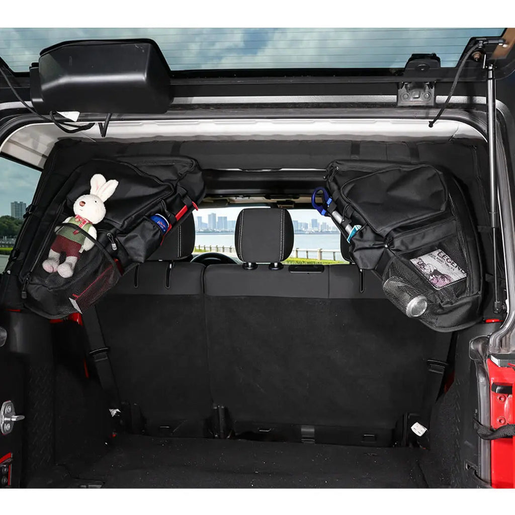 For Jeep Wrangler JK JL 4-Door Version Interior Roll Bar Storage Bag Organizer Multi-Pocket  Accessories