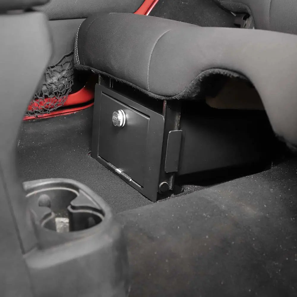 For Jeep Wrangler JK/JL 4-Dr Rear Under Seat Security Storage Organizer Lock Box