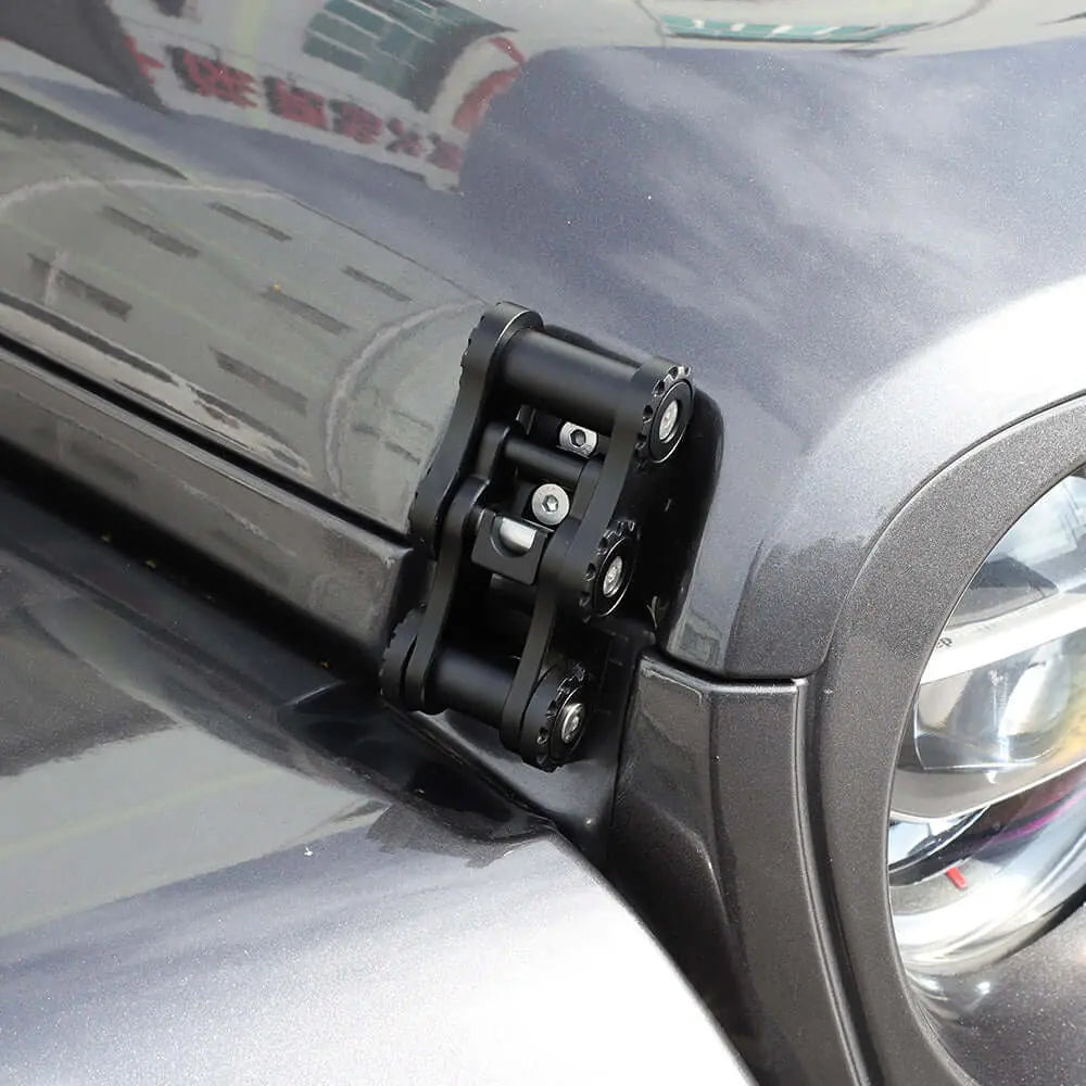 For Jeep Wrangler JK JL Gladiator JT Chain Hood Latch Catch Kit Black