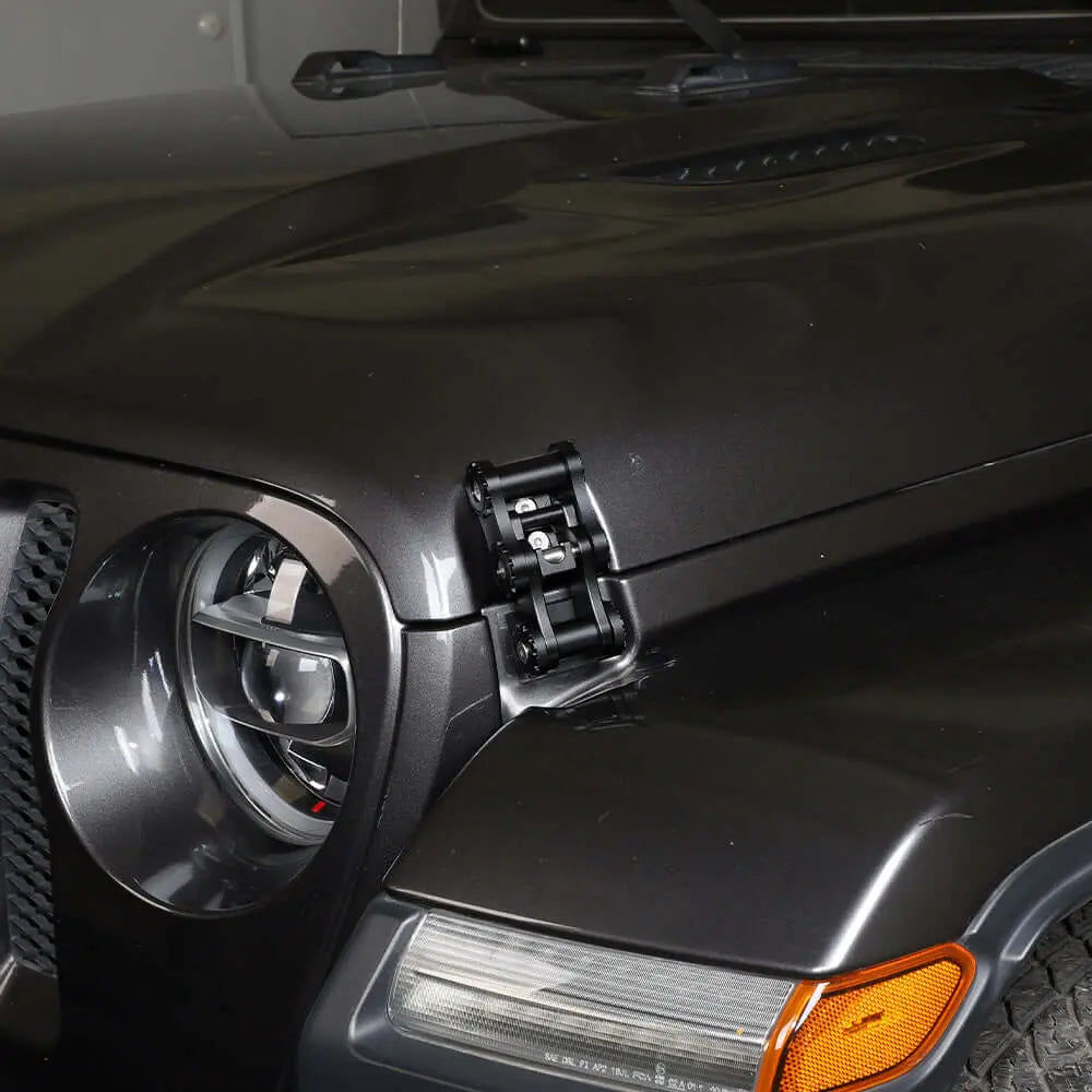For Jeep Wrangler JK JL Gladiator JT Chain Hood Latch Catch Kit Black