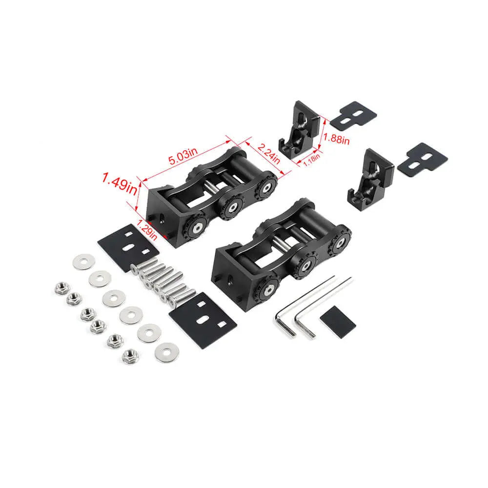 For Jeep Wrangler JK JL Gladiator JT Chain Hood Latch Catch Kit Black
