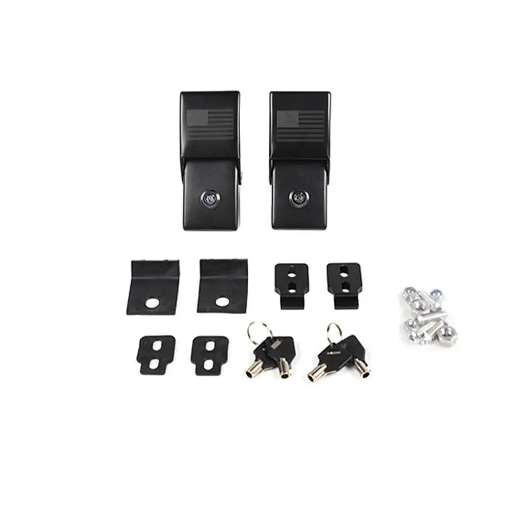 For Jeep Wrangler JK JL Gladiator JT Hood Latches Locking Catch Kit Aluminum Alloy