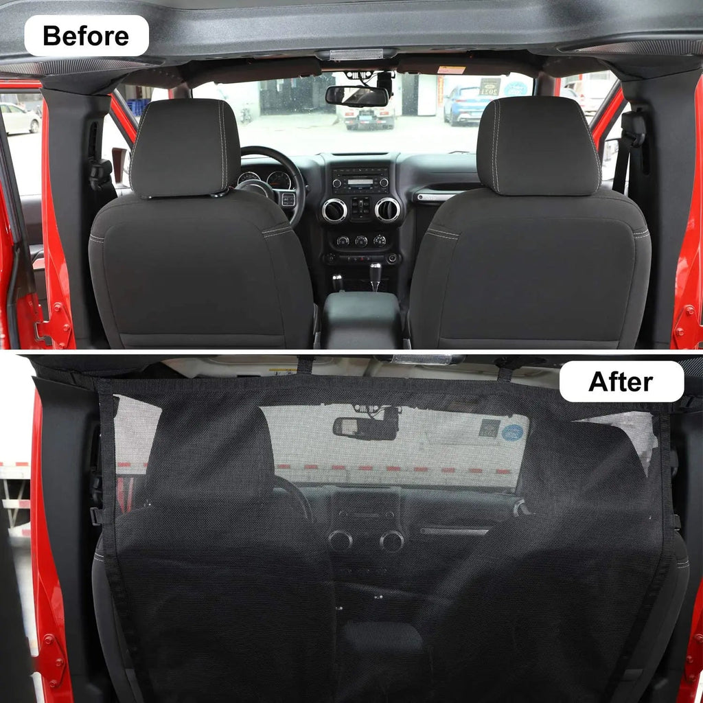 For Jeep Wrangler JK JL Gladiator JT Rear Seat Divider Net Mesh Cargo Net Dog Car Barrier