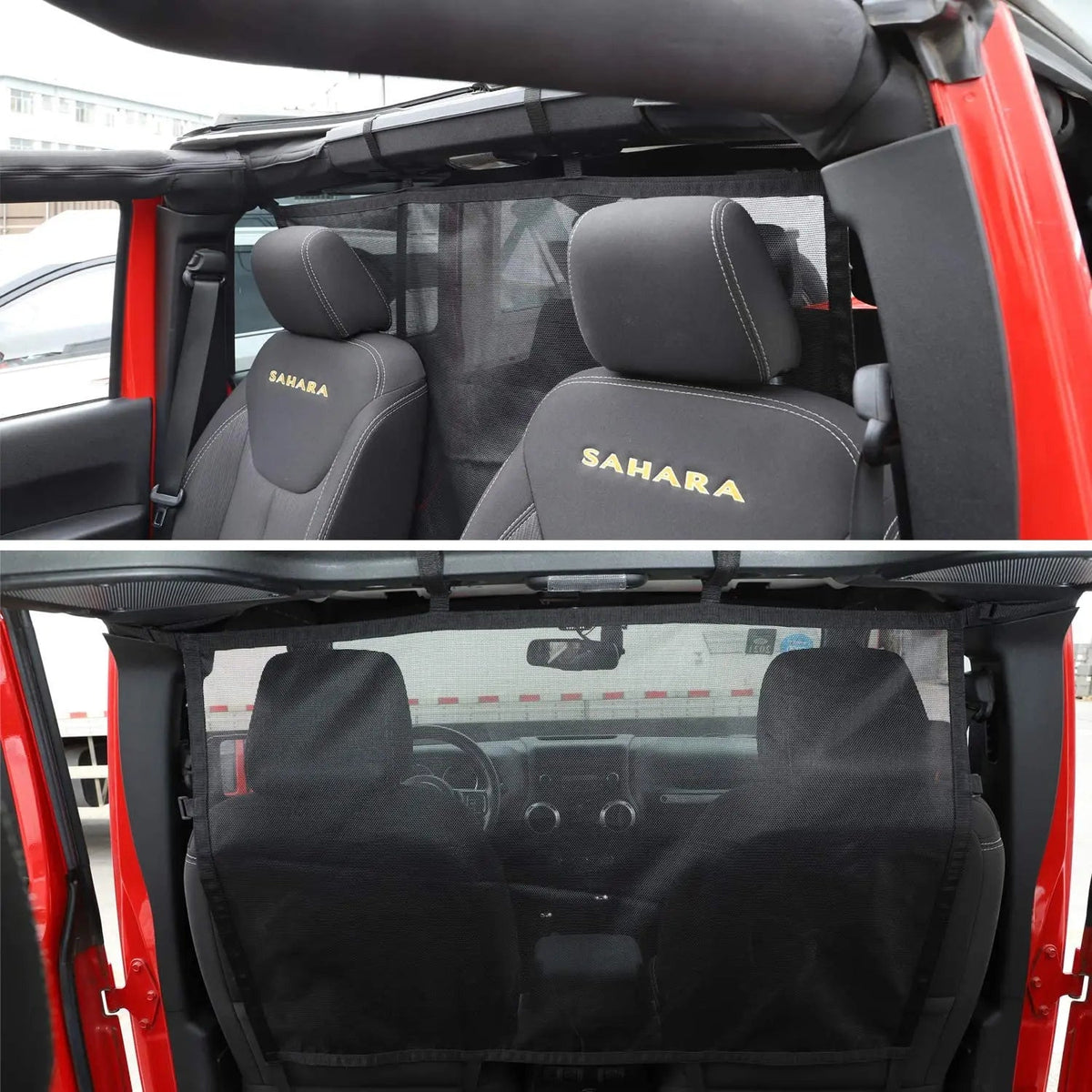 For Jeep Wrangler JK JL Gladiator JT Rear Seat Divider Net Mesh Cargo Net Dog Car Barrier