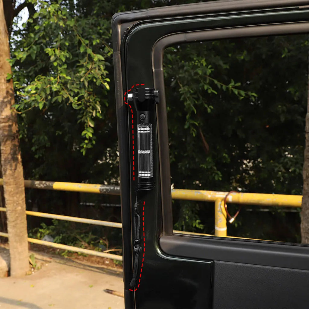 For Jeep Wrangler JK JL Interior Multifunctional Flashlight Safety Hammer Bracket Accessories