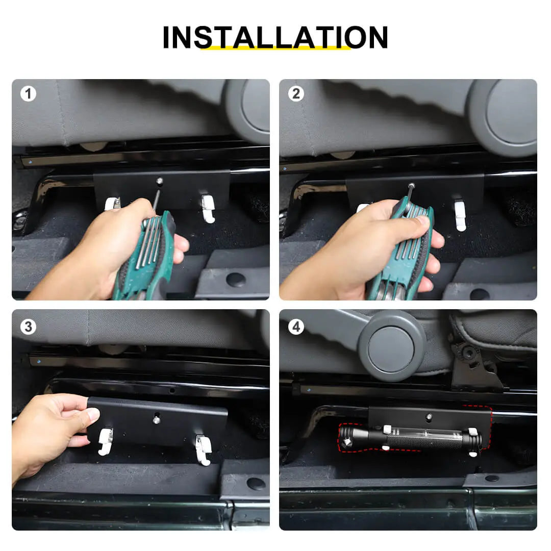 For Jeep Wrangler JK JL Interior Multifunctional Flashlight Safety Hammer Bracket Accessories