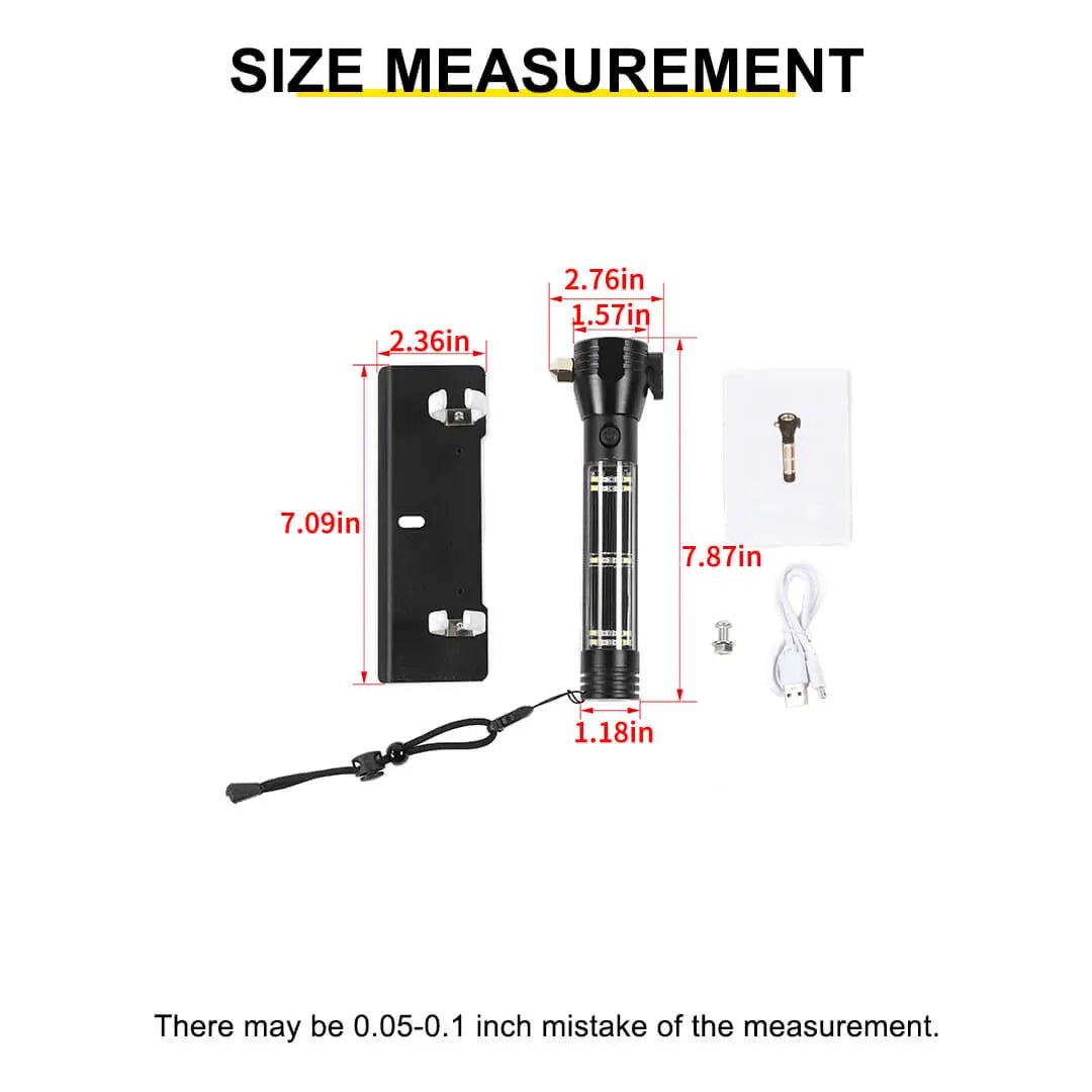 For Jeep Wrangler JK JL Interior Multifunctional Flashlight Safety Hammer Bracket Accessories