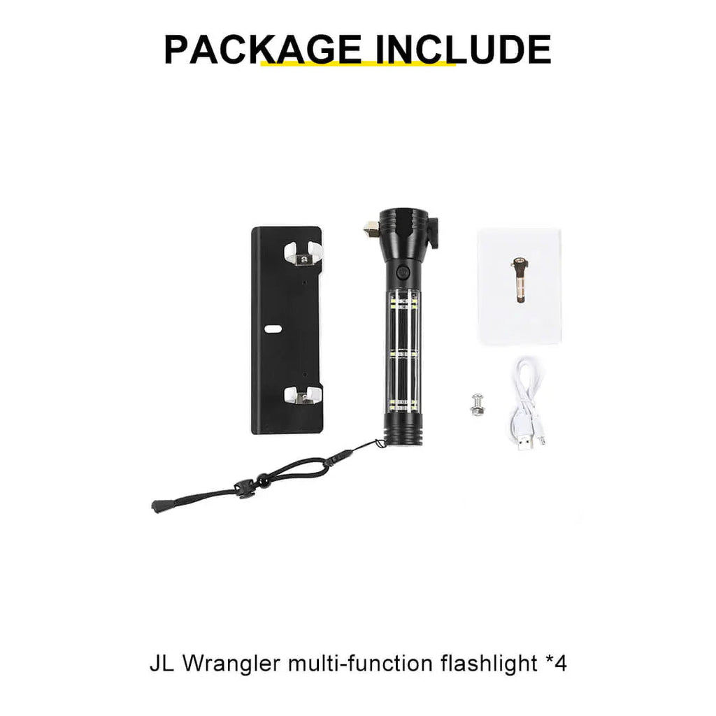 For Jeep Wrangler JK JL Interior Multifunctional Flashlight Safety Hammer Bracket Accessories