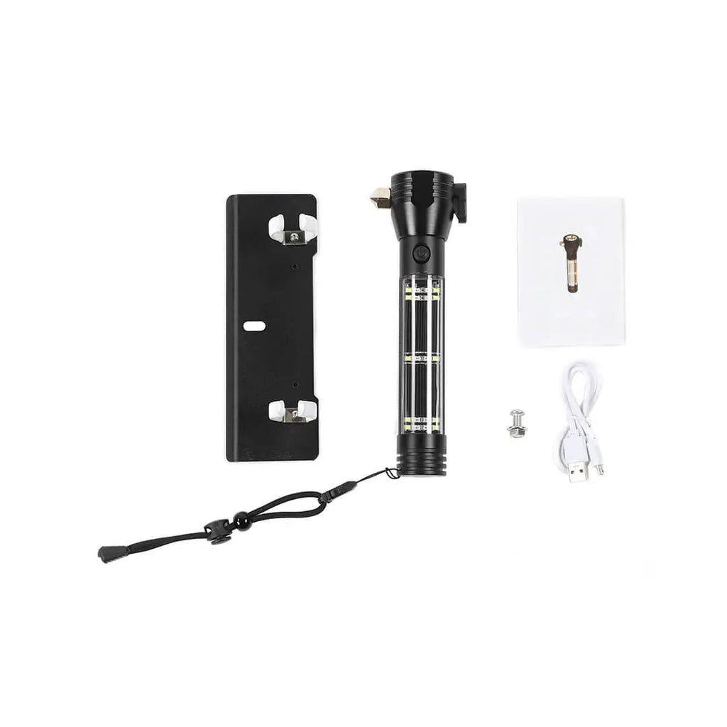 For Jeep Wrangler JK JL Interior Multifunctional Flashlight Safety Hammer Bracket Accessories