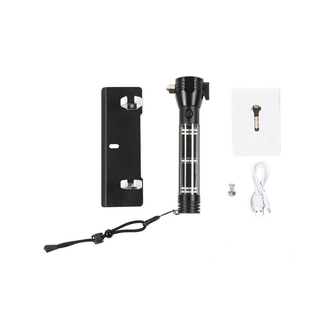 For Jeep Wrangler JK JL Interior Multifunctional Flashlight Safety Hammer Bracket Accessories
