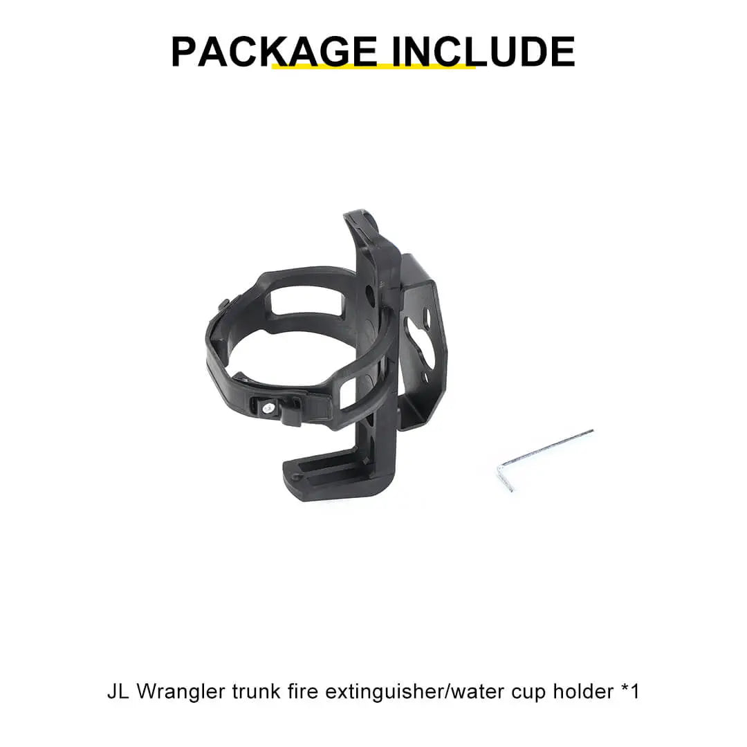 For Jeep Wrangler JK JL Interior Rear Cargo Trunk Fire Extinguisher Cup Holder Stand Support