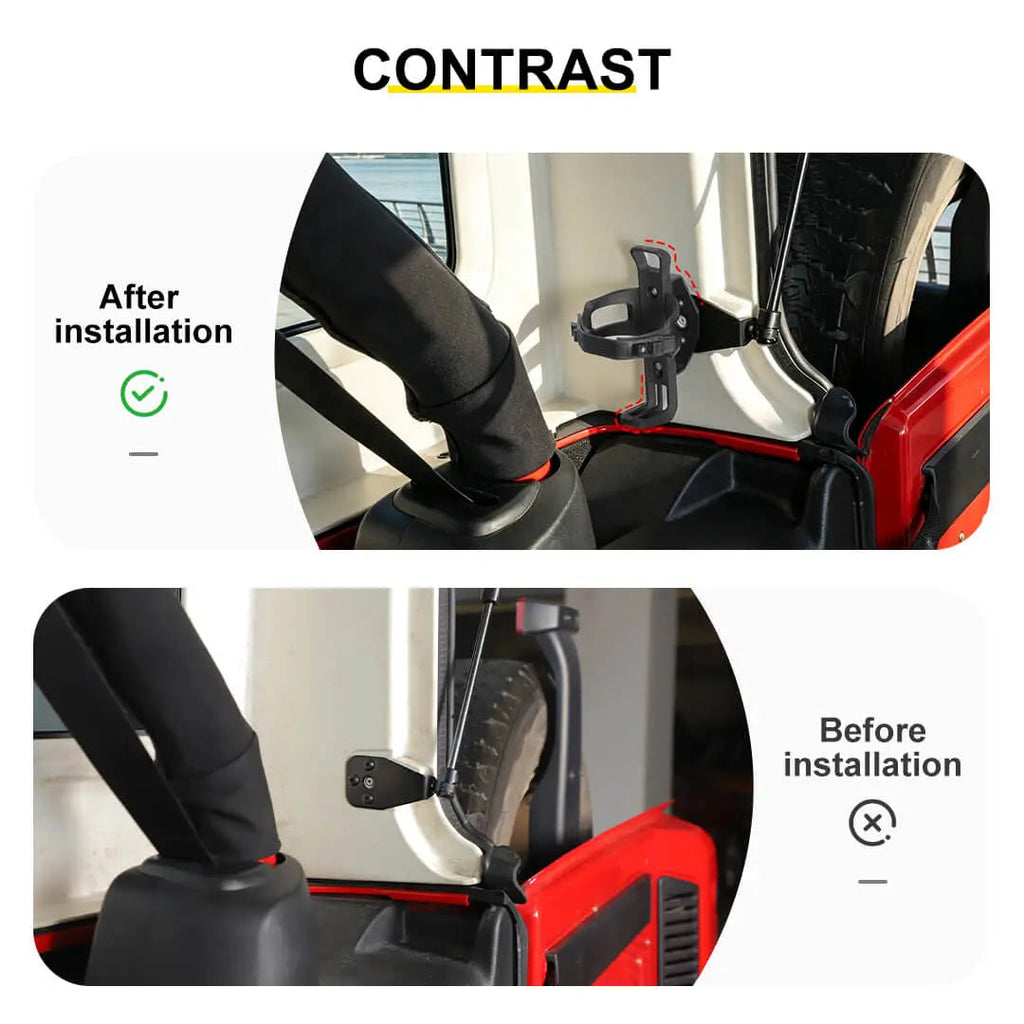 For Jeep Wrangler JK JL Interior Rear Cargo Trunk Fire Extinguisher Cup Holder Stand Support