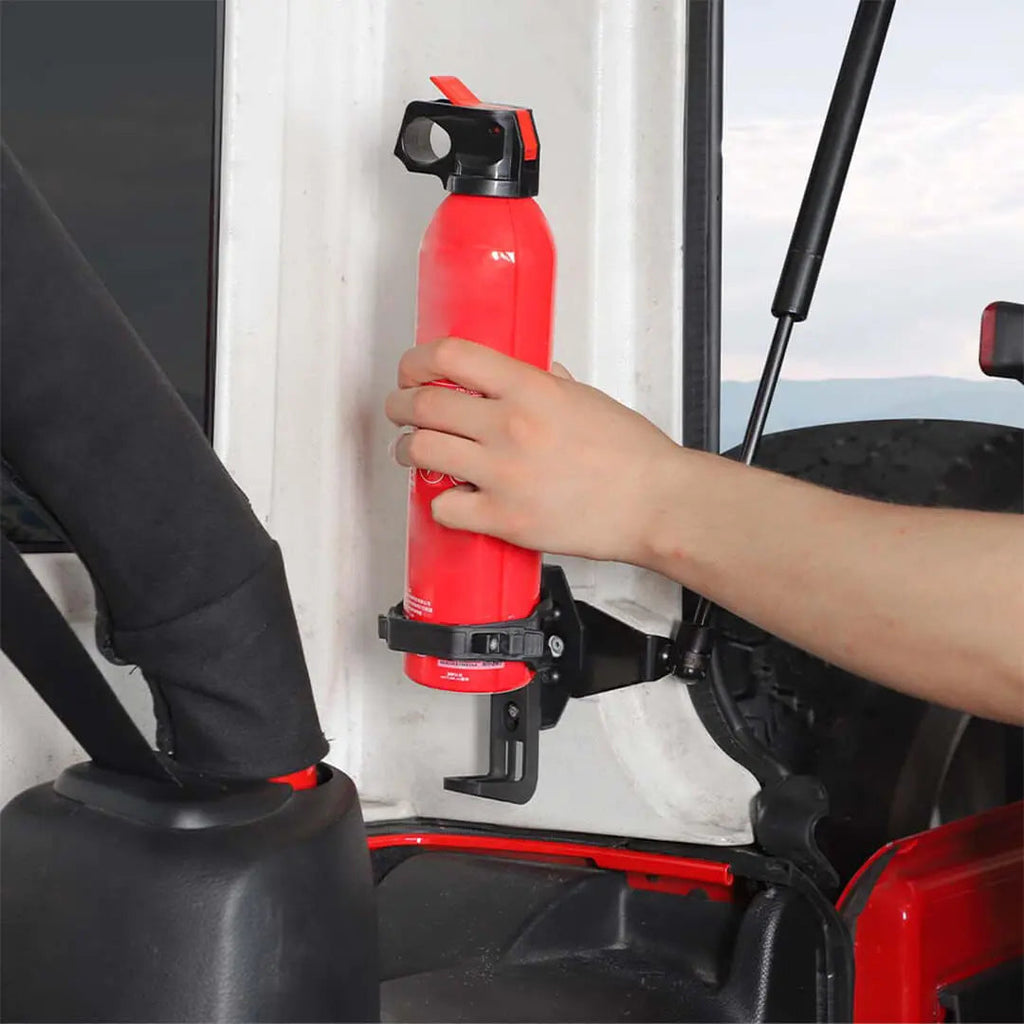 For Jeep Wrangler JK JL Interior Rear Cargo Trunk Fire Extinguisher Cup Holder Stand Support