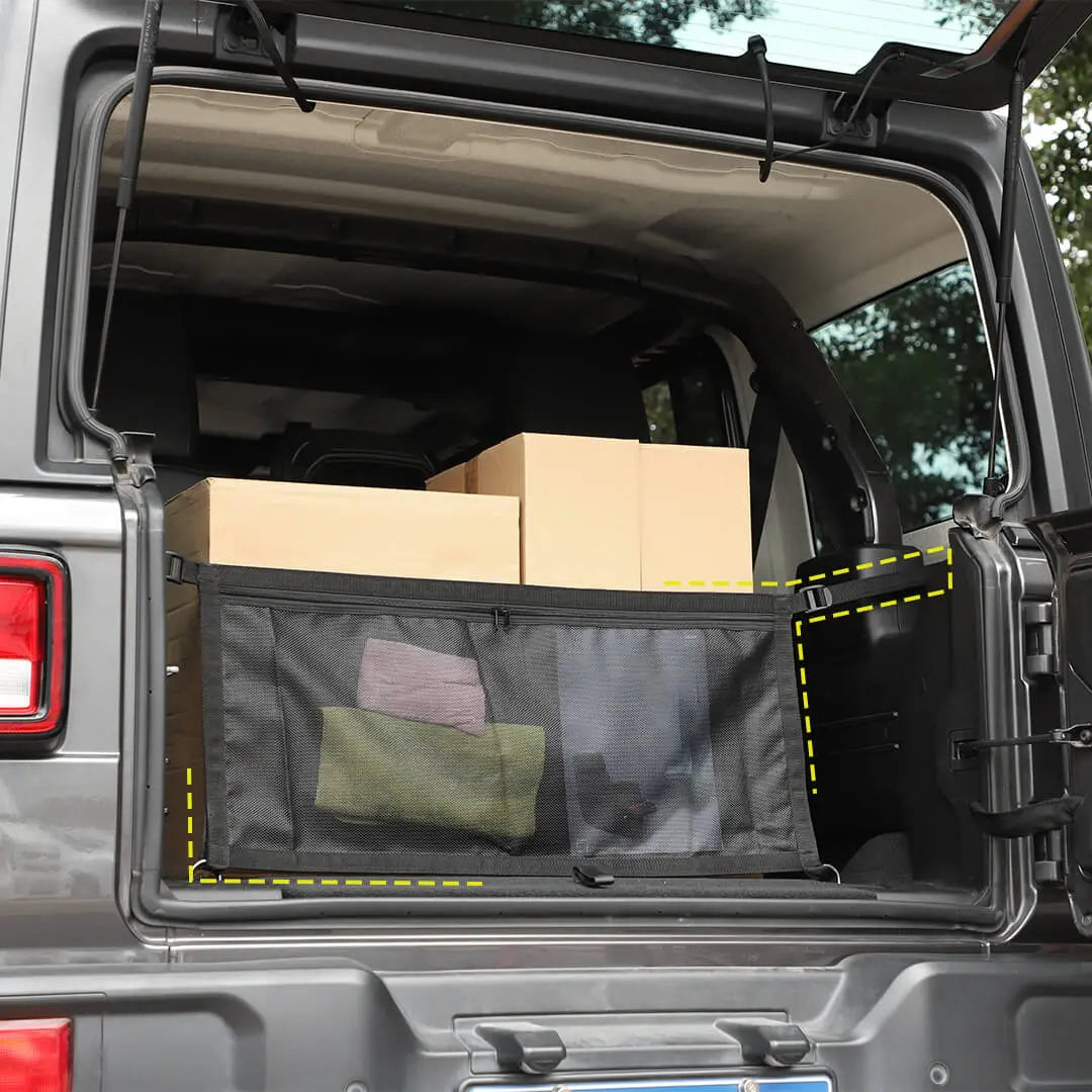 For Jeep Wrangler JK JL Interior Rear Trunk Cargo Shielded Isolation Net Cover