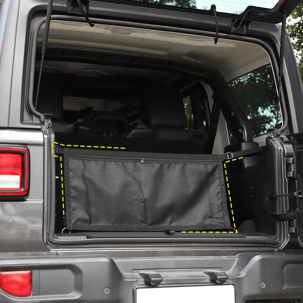 For Jeep Wrangler JK JL Interior Rear Trunk Cargo Shielded Isolation Net Cover