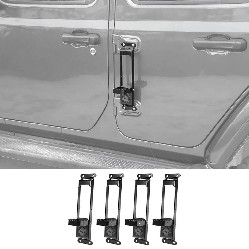 For Jeep Wrangler JK JL JT Door Hinge Step Foot Peg Metal Foldable Foot Pedal